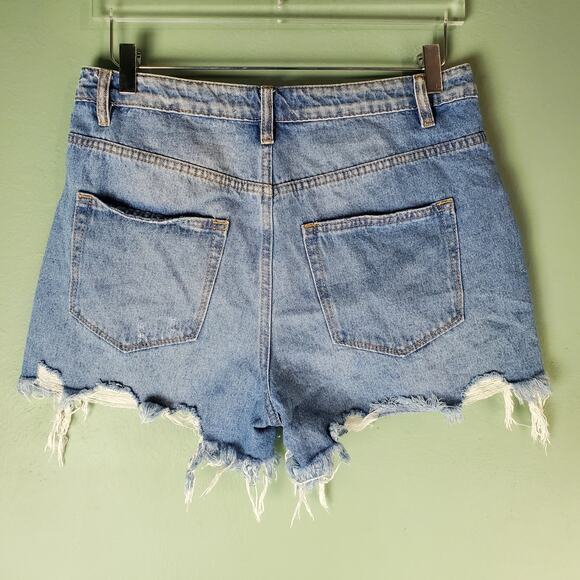 Vervet Womens Super High Rise Distresseed Denim Shorts Size Large - Picture 2 of 5